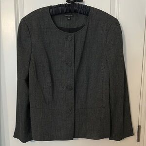 Ann Taylor Dark Gray Textured Blazer